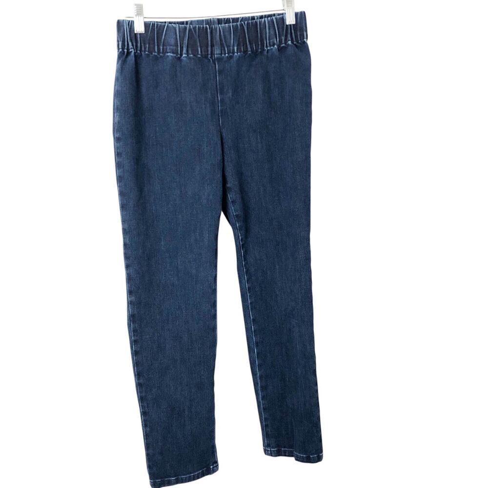Soft Surroundings Women's Blue Dark Wash Pull-On Denim Jeans Size Petite Small